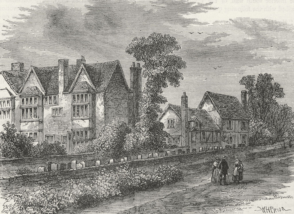 LONDON. Hackney. Black & White House, 1800 1880 old antique print picture